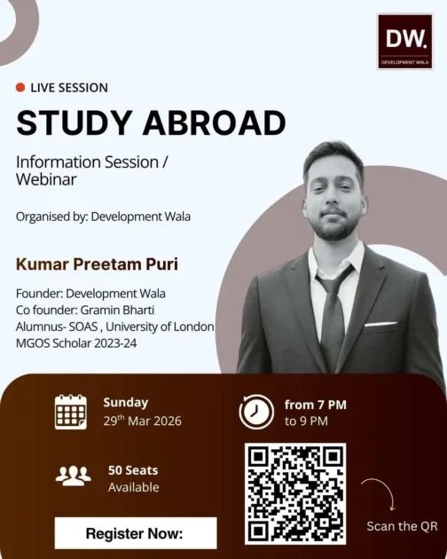 Study abroad information session by Kumar Preetam Puri Development Wala
